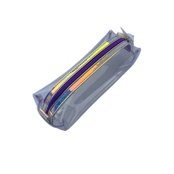 Estojo Bau Cristal Transparente Holográfico Roxo Fizz