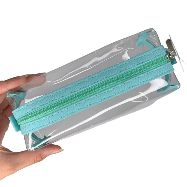 Estojo Bau Cristal Transparente Verde Água Fizz