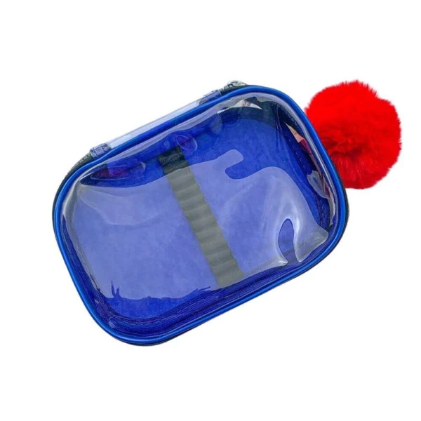 Estojo Box Azul Transparente Cristal Com Aba Fizz