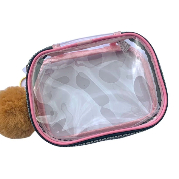 Estojo Box Rosa Pastel Transparente Cristal Sem Aba Fizz