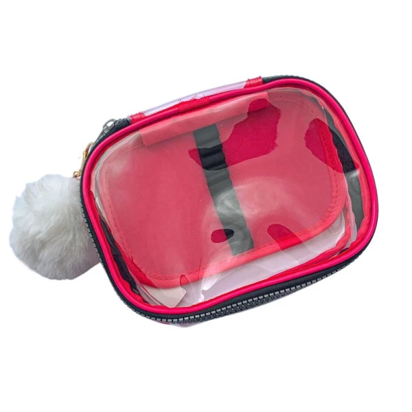 Estojo Box Rosa Transparente Cristal Com Aba Fizz