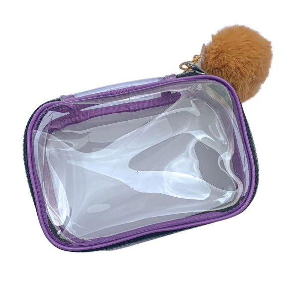 Estojo Box Roxo Transparente Cristal Sem Aba Fizz