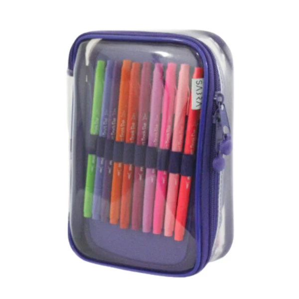 Estojo Box Sabra 100 Pens Cristal Roxo