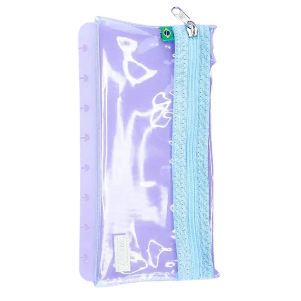 Estojo Caderno Inteligente Transparente Crystal Azul Bebê