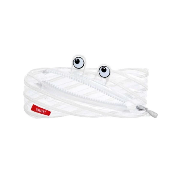 Estojo Escolar Zipit Transparente Clear Monster Branco