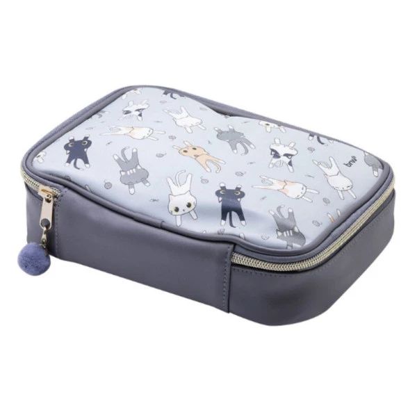 Estojo Necessaire Box Pompom Pet Cat Gatinhos BRW