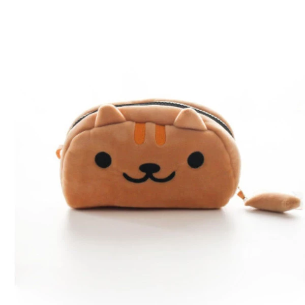 Estojo de Gato Pelúcia Marrom