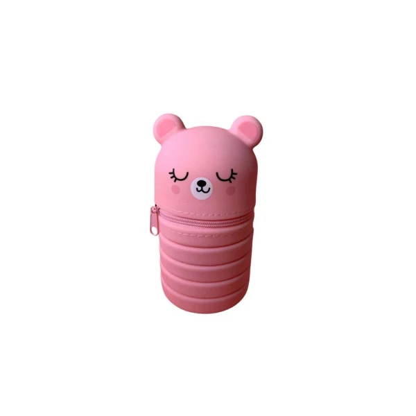 Estojo Silicone Sanfonado Retrátil Ursinho Rosa VMP