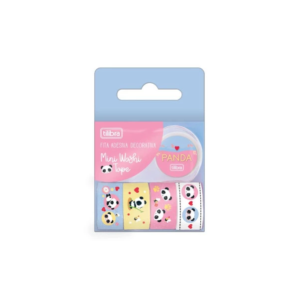 Fita Adesiva Decorativa Mini Washi Tape Panda Tilibra