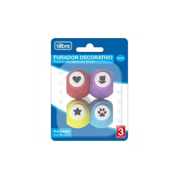Furador Decorativo Tilibra Blister C/ 4un 9mm