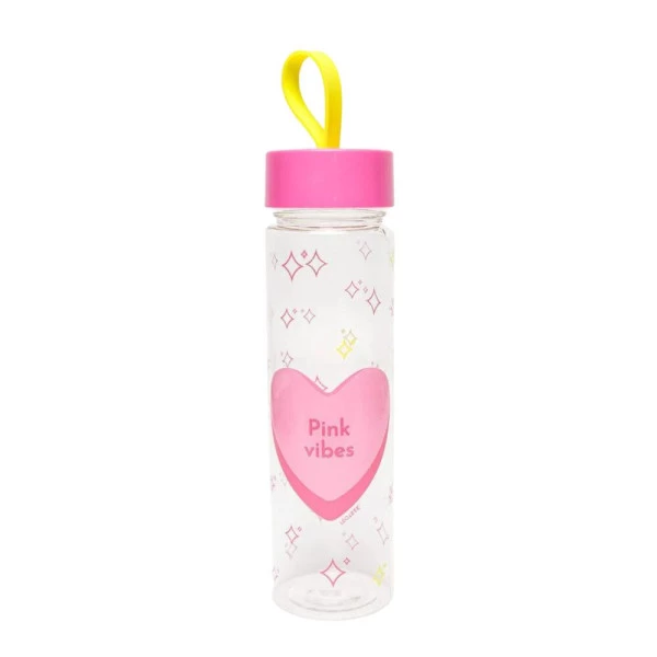 Garrafa De Água Plástica Pink Vibes LeoArte 500ml
