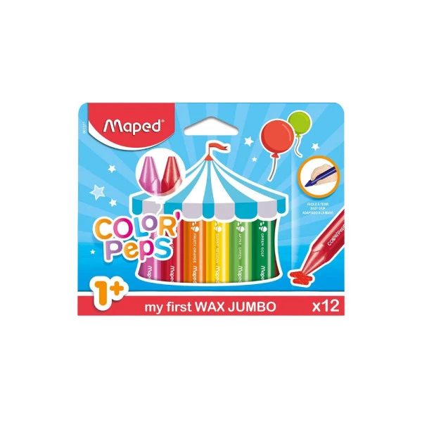 Giz De Cera Maped Color Peps Jumbo 12 Cores