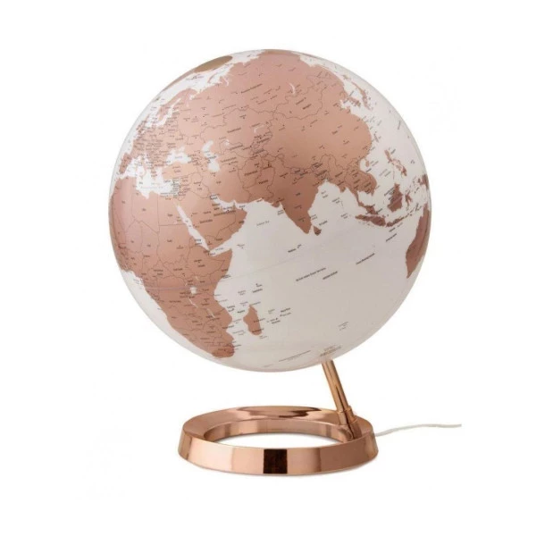 Globo Terrestre Decorativo Iluminado L&C Bright 30cm Cobre