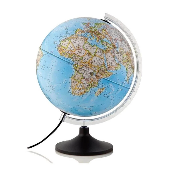 Globo Terrestre Decorativo Iluminado Carbon Classic 30cm