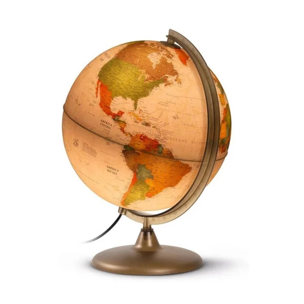 Globo Terrestre Decorativo Iluminado Colombo Antigo 30cm
