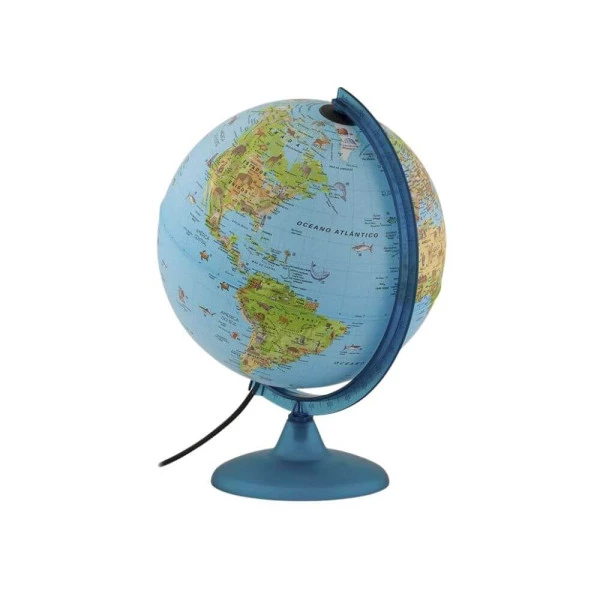 Globo Terrestre Decorativo Luminoso Luce Safari Tecnodidattica 16cm