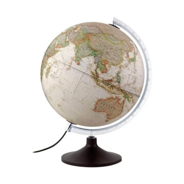 Globo Terrestre Iluminado Carbon Executive Antigo 30cm
