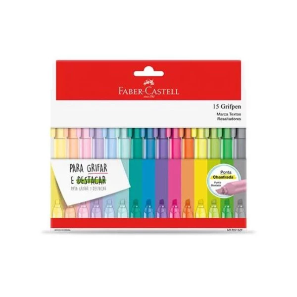 Marca Texto Faber Castell Grifpen Estojo com 15 cores