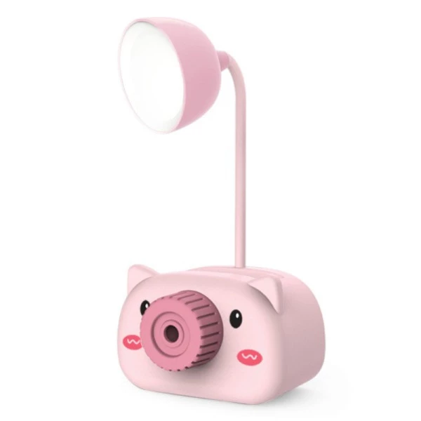 Luminária de Mesa Led Apontador Porquinho Rosa