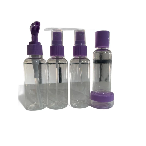 Necessaire Kit Viagem Roxo 7 Peças