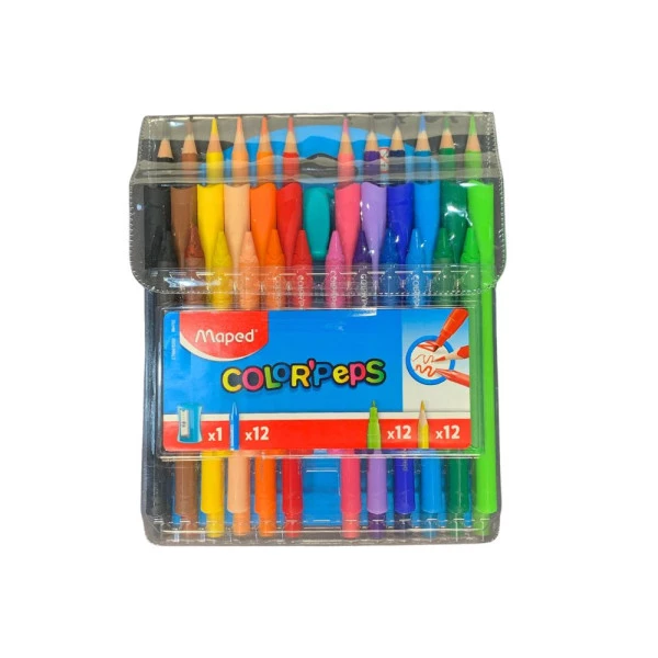 Kit Desenho Maped Color Peps Giz De Cera/Lápis De Cor/Canetinha 36Un