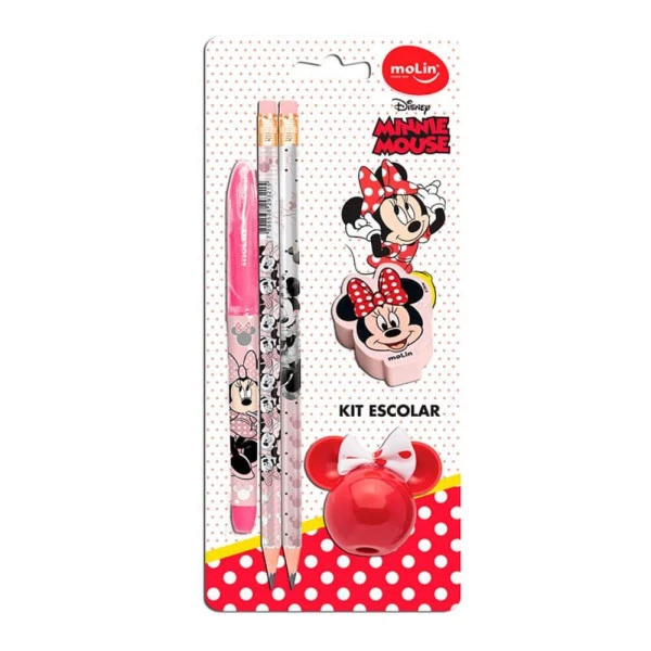 Kit Escolar Minnie Mouse Molin C/ 5un