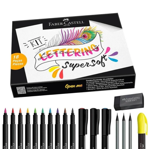 Kit Papelaria Lettering SuperSoft Faber-Castell