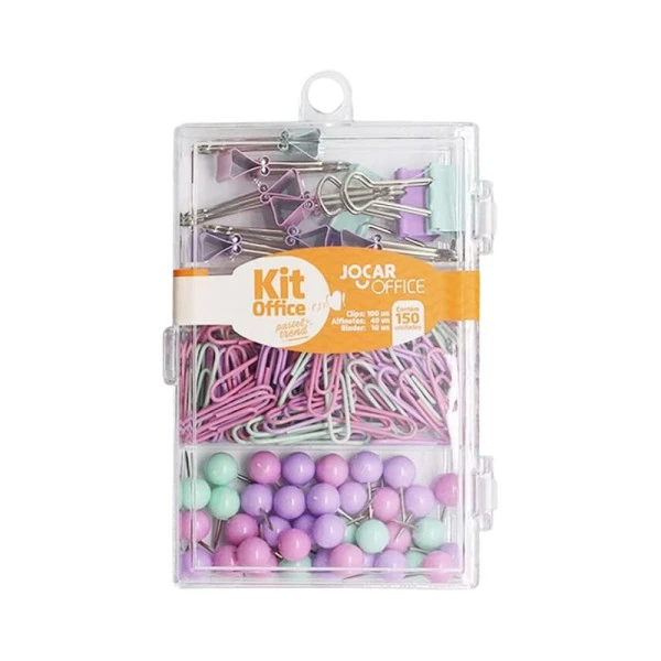 Kit Papelaria Office Pastel Trend Jocar Office 150Un