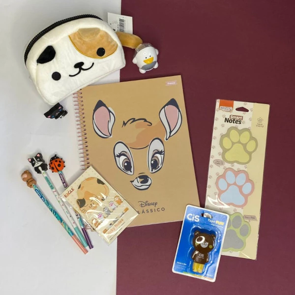 Kit Papelaria Pets Completo Contendo 10 itens