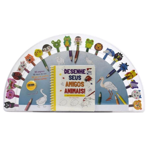 Kit Pintura Happy Books Desenhe Seus Amigos Animais
