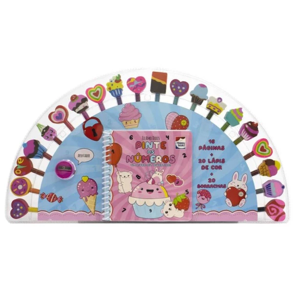Kit Pintura Happy Books Eu Amo Doces Pinte Os Números
