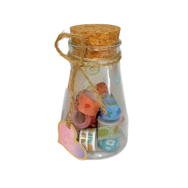 Kit Potinho Adesivo e Mini Washi Tape