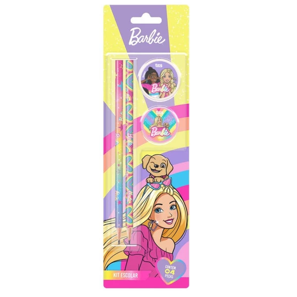 Kit Escolar Barbie Tris 4 Peças