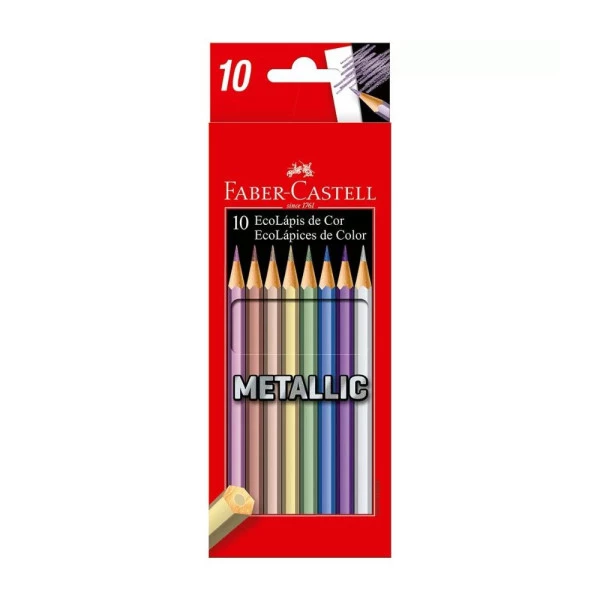 Lápis de Cor Faber Castell 10 Cores Metálico