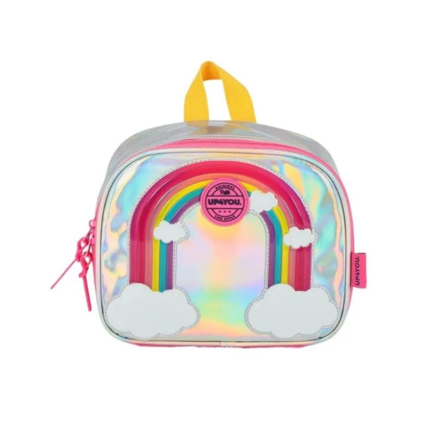 Lancheira Escolar Térmica Arco-Íris Prata Up4You