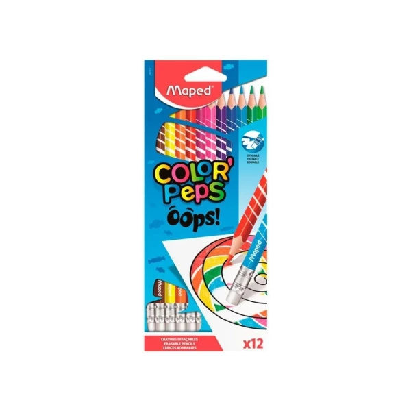 Lápis De Cor Apagável 12 Cores Maped Color Peps