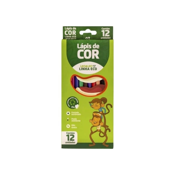 Lápis De Cor Ecológico Leo&Leo 12 Cores