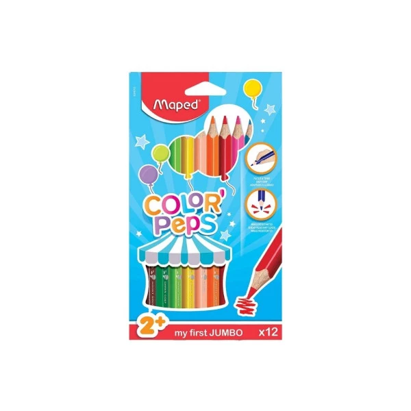 Lápis De Cor Maped Color Peps Jumbo 12 Cores