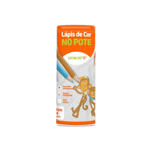Lápis De Cor No Pote Leo&Leo 24 Cores