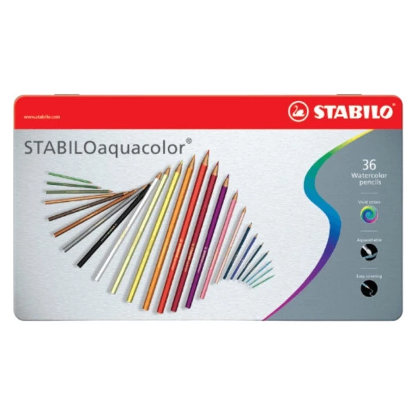 Lápis De Cor Profissional Stabilo Aquarelável Aquacolor 36 Cores