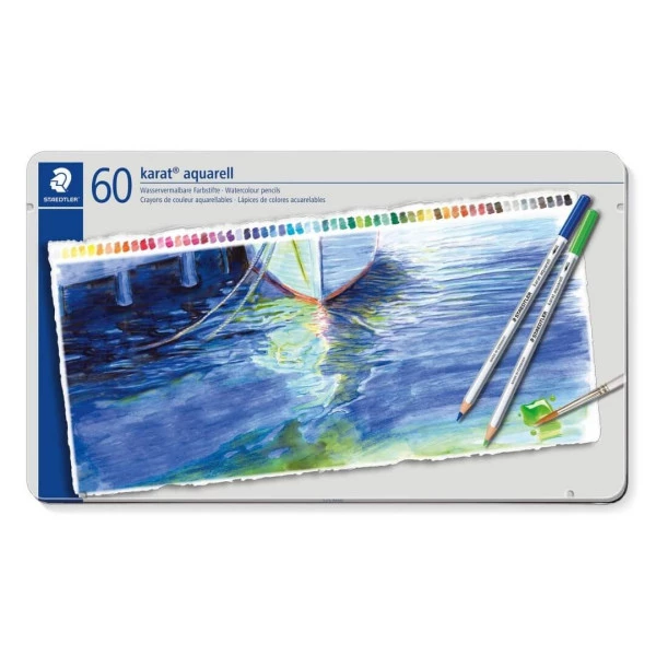 Lápis de Cor Profissional Staedtler Aquarelável Karat 60 Cores