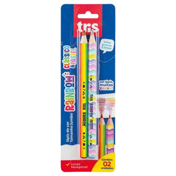 Lápis De Cor Rainbow Tris Clássico & Pastel Blister