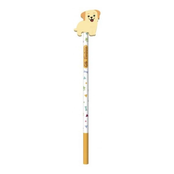 Lápis Grafite Cis Fantasia Pets Cachorrinhos Amarelo