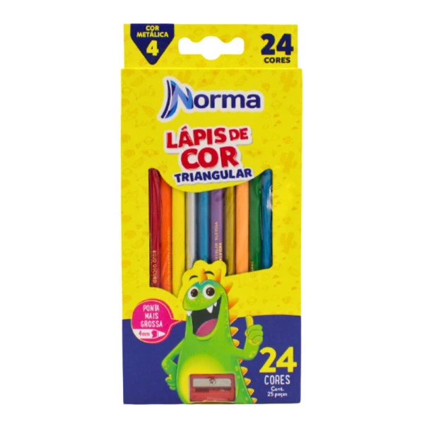 Lápis de Cor Norma 24 Cores + 1 Apontador