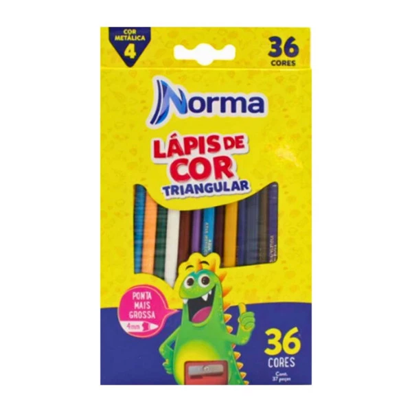 Lápis de Cor Norma 36 Cores + 1 Apontador
