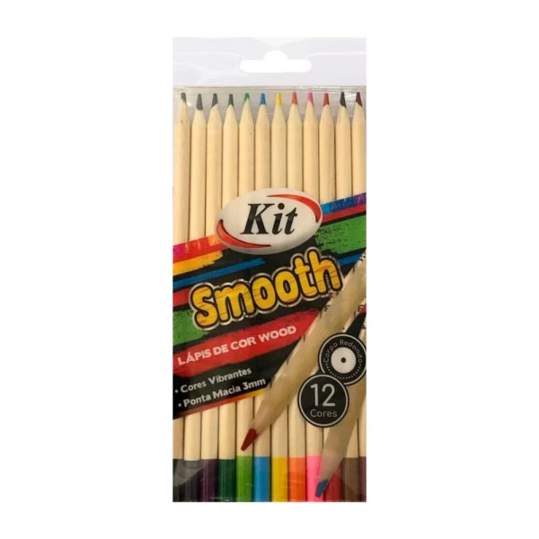 Lápis de Cor Smooth Wood Kit 12 Cores