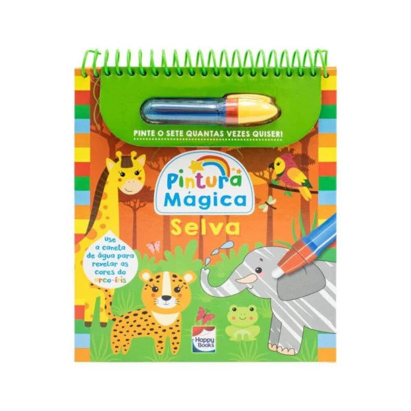 Livro De Pintura Mágica Com Água Happy Books Selva