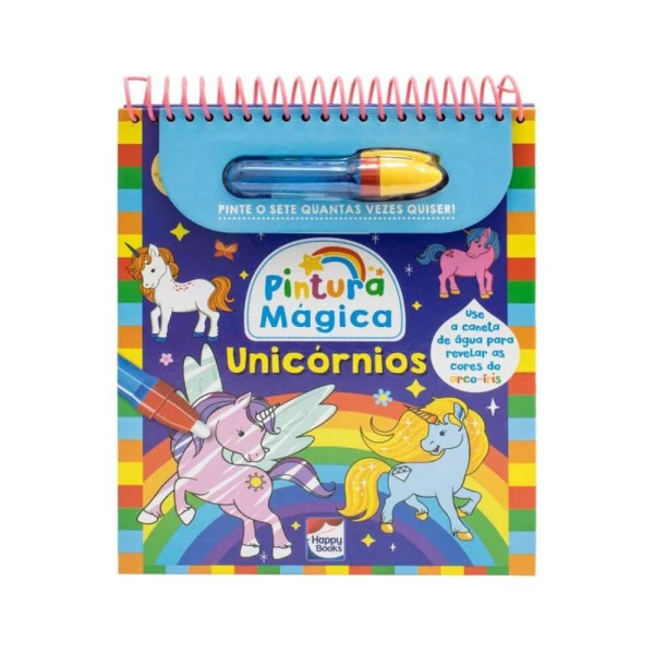 Livro De Pintura Mágica Com Água Happy Books Unicórnios