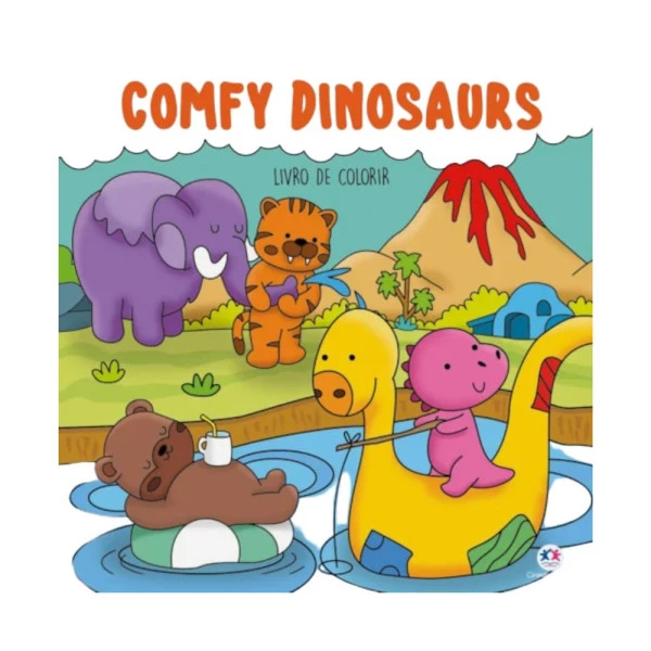 Livro de Colorir Bobbie Goods Comfy Dinosaurs 24F Ciranda Cultural