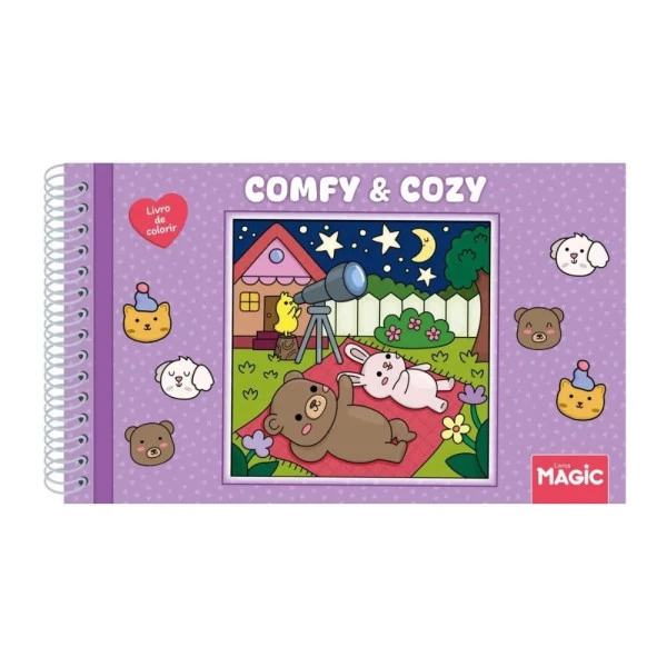 Livro de Colorir Bobbie Goods Comfy e Cozy Espiral 96F Livros Magic